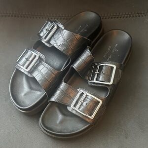 Mila Paoli Italian leather sandals with buckle size 8 EUC